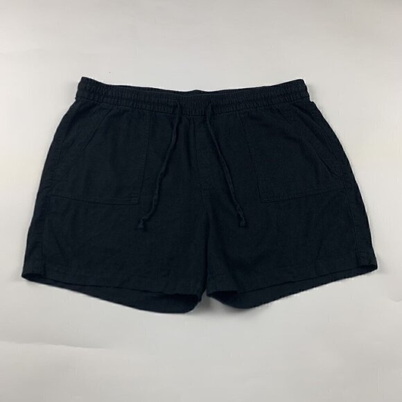 Old Navy Black Linen Blend Pull On Shorts XL - Picture 1 of 3